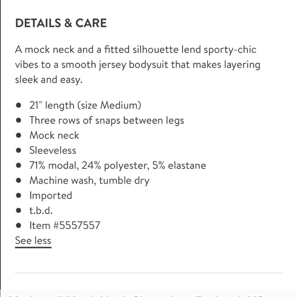Madewell // Mock Neck Sleeveless Bodysuit - Picture 5 of 5